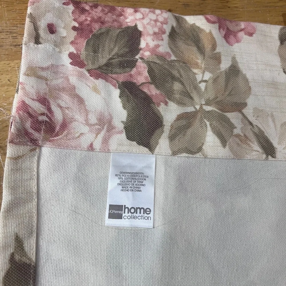 Vtg JCPenney Home‎ Floral Rose Window Valance 80x18 Cottagecore Shabby Chic Trim